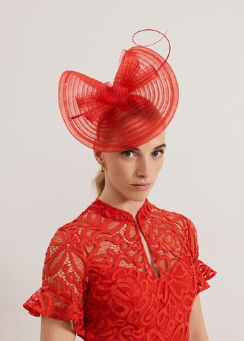 Phase Eight Red Twist Fascinator Hats Red Canada | WOELBY-693